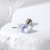 Henson Aretes de Cristal Brillante Dulce Luz de Luna Cuadrado Gordo Recubierto de 6 mm Varilla Delgada Acero Titanio Tornillo Oreja Caracol Uña Hueso Blando