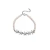 Pulsera Ajustable con Colgante de Flor de Perlas de Zirconia de Diseño Único, Joyería Elegante y Versátil