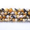 Jade Persa Amarillo Negro y Blanco Cuentas Sueltas Jade Persa Abeja Reina Cuentas Redondas Pulsera Collar DIY Accesorios de Joyería Tejida Venta al por Mayor