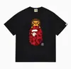 Hit da Internet de Verão 24: Camiseta bAPe Cabeça de Macaco Macaquinho, Camuflagem, Camiseta Unisex Manga Curta Gola Redonda