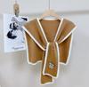 Chal de lana tejida para celebridad de Internet para mujer primavera y otoño verano protección para el cuello exterior a juego falda bufanda delgada estilo occidental de moda de alta gama