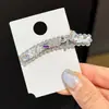 Presilha de Cabelo Luxuosa com Strass Zircônia Imitando Concha, com Toque de Alto Padrão, Presilha Lateral Bico de Pato Acessório de Cabelo