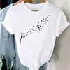 Camiseta con Estampado de Diente de León de Dibujos Animados Gráficos para Mujer Manga Corta Ropa Estampada para Mujer Camiseta Superior para Mujer