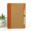 Caderno de Bolso Espiral Simples com Capa de Papel Kraft, Diário, Caderneta, Caderno Espiral