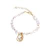 Pulsera de Perlas Barrocas Alienígenas Perlas Naturales Madre de Nácar Rosa Trébol de Cuatro Hojas para Mujer Pulsera Accesorios de Estilo Europeo y Americano