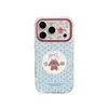 Adecuado para funda de iPhone 17 Pro Max iPhone 16, funda coreana de alta gama para mujer de cobertura total con estrellas, lazos y conejos