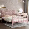 Cama de hierro forjado engrosada, reforzada, cama de princesa simple y moderna, popular en línea cama doble de 1.8 m, cama de marco de hierro individual nórdica de 1 m