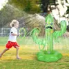 Cactus Inflable con Chorro de Agua Aspersor de Césped Tapete de Juego Tiburón Arcoíris Giratorio con Luz LED Piscina de Agua