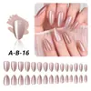 Unhas Postiças Cor Sólida Olho de Gato, Pontas de Unha Médio-Curtas em Formato Amêndoa, Pontas de Unha Pré-Fabricadas Olho de Gato com Glitter, Adesivos de Unha Postiça, Transfronteiriço