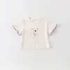 Camiseta de Verano para Niña 100% Algodón Nuevo Estilo Verano 2026 Top con Estampado de Dibujos Animados para Bebé Estilo Coreano Versátil Clase A