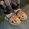 Chinelos infantis de algodão Capivara, quentes para o inverno e forrados com fleece, impermeáveis, para meninos e meninas, adequados para bebês e crianças pequenas, uso interno, com design de calcanhar fechado