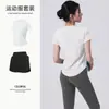 Conjunto Profesional de Ropa Deportiva para Correr y Yoga para Mujer Verano Nuevo Transpirable de Secado Rápido Ropa para Fitness Manga Corta Sensación de Alta Gama