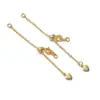 Cadena de Extensión de Perlas Ajustable de Oro Real 18K que Conserva el Color, Cadena de Cola con Colgante de Corazón, Accesorios DIY de Cadena Extendida