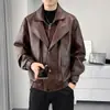 Direto do FabricanteNovo Estilo Jaqueta de Couro Masculina Casaco Casual Moda Coreana Slim Fit Estiloso Visual Jovem