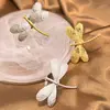 Anillos de Acero Inoxidable Europeos y Americanos, Modernos y Tendencia, Estilo Minimalista, Anillo de Libélula Animal, Anillo de Acero de Titanio con Diseño de Nicho para Mujer