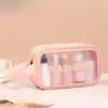 Bolsa de Higiene Pessoal Portátil Transparente Fosca à Prova d'Água Espessa de Grande Capacidade Estilo Coreano Saco de Maquiagem à Prova de Poeira