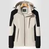 Nueva chaqueta hombres deportes al aire libre montañismo viaje fina otoño cortavientos impermeable chaqueta mujeres compra grupal estampado