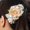 Acessórios Europeus e Americanos, Pente de Cabelo Flor Simulado Estilo Floresta Doce, Grampo de Cabelo Lateral Flor Estilo Étnico Atmosférico