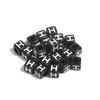 100/paquete acrílico cuadrado letras negras blancas 26 letras individuales gotas de aceite con cuentas accesorios para cadena de teléfono móvil diy