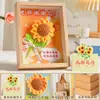 Regalo Día del Maestro Girasol Flor Artificial Marco de Fotos Mesa Alto Nivel Regalo Creativo para Maestros Regalo para Maestros