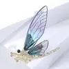 Verde Púrpura 2 Colores Diseño de Nicho Sentido Avanzado Broche de Libélula Pin de Traje de Lujo Ligero Accesorios de Corsage de Moda