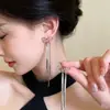 Nuevos pendientes de borla con cadena de lazo de diseño moderno para mujer, a la moda y sofisticados, pendientes únicos y elegantes