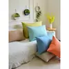Funda de almohada de lino sintético de color sólido simple nórdico sin relleno Almohada lumbar rectangular de oficina Cojín de respaldo de sofá Gris