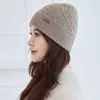 Gorro de Punto de Cachemira 100% Puro Otoño e Invierno Engrosado Cálido Trenzado Color Sólido Unisex Gorro de Lana