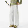 Pantalones de senderismo impermeables funcionales para hombre, estilo casual americano, corte holgado, talla grande, versátiles, pantalones de trabajo de pierna recta