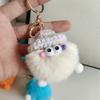 Peluche de Bola de Carbón Pequeña de Piel de Conejo Rex Real Colgante de Elfo Llavero de Coche Adorno Muñeca Montada en Coche Estilo Lindo Hecho a Mano