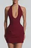 Ins Vestido bandeau sin espalda de ajuste ceñido de color sólido, nuevo, estilo europeo, correa de espina de pescado de Amazon