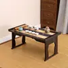 Mesa Pequeña Estilo Antiguo, Mesa para Ventana Abuhardillada de Madera Maciza, Mesa Baja Plegable, Mesa de Café Tatami Estilo Chino, Mesa de Té, Mesa Pequeña para Ventana Abuhardillada