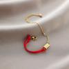 Pulsera de Acero de Titanio Transfronteriza de Venta Caliente para Mujer Trébol de Cinco Hojas Diamante Estilo Ins Personalidad Colección Chapado al Vacío en Oro de 18K