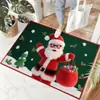 Felpudo Navideño para Puerta Principal Amazon Terciopelo de Cristal Rojo Alfombrilla Absorbente Antideslizante para Baño