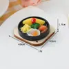 Chaveiro de Comida Simulada Teppanyaki Brinquedo de Comida Japonesa Pingente de Sopa Sopa de Miso Sopa de Costela de Porco Pingente Divertido de Comida
