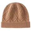 Nuevo gorro de cachemira para otoño e invierno, gorro tejido jacquard de rombos tridimensionales, gorro a prueba de frío y cálido, gorro casual versátil unisex