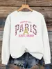 Sudadera Nueva Estilo Cuello Redondo con Letras Estampadas Holgada para Mujer