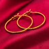 Aretes de oro artificial para mujer, aretes grandes personalizados, anillo de hilo brillante Cielo Estrellado, aretes de oro arenoso, joyería de moda