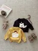 Suéter de punto con patrón de felpa tridimensional estilo coreano para niños, nuevo suéter de otoño e invierno para bebé, jersey versátil para bebés niños