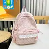Mochila escolar estilo coreano para alunos do ensino fundamental II e médio, casual, leve, respirável, durável, versátil, mochila de veludo cotelê de grande capacidade