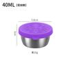 Plato para Condimentos de Acero Inoxidable 304 de 40 ml con Tapa y Sellado a Prueba de Fugas Estilo Picnic al Aire Libre Contenedor Portátil para Salsa