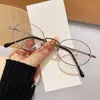 Anillo Metálico Retro Gafas Anti Luz Azul Montura de Alta Gama para Estudiantes Hombres y Mujeres Montura Completa con Gafas para Miopía Venta al Por Mayor