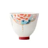 Taza de Té Blanca de Cerámica Pintada a Mano de Peonías Estilo Dinastía Tang y Song, Juego de Té Kung Fu para Uso Doméstico, Taza de Cata de Té Individual