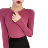 Suéter Básico Versátil de Malha Fina com Manga Longa Slim-Fit Novo para Mulheres, Top de Malha Fina para Primavera e Outono - Coleção Outono/Inverno 2026