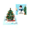 Amazon Transfronterizo Nueva Tarjeta de Felicitación Pop-Up Navideño 3D Árbol de Navidad Mensaje de Bendición Tarjeta Pequeña Plegable Venta al por Mayor