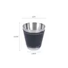 Novo Copo Pequeno para Licor de Aço Inoxidável Amazon 50ml, Copo Pequeno para Licor Estilo Vintage, Taça de Vinho Coberta com Couro de Luxo Leve