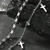 Joias Transfronteiriças Europeias e Americanas, Pulseira Cruzada Estilo Retrô Escuro da Moda, Pulseira Cruzada Simples Moderna com Contas Bolinha