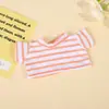 Roupas de boneca em estoque, roupas de boneca de algodão de manga curta, brinquedo de pelúcia 10CM camiseta simples de cor sólida, top para vestir atacado
