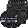 Tapete de Silicone para Isolamento Térmico, Tapete de Silicone Antiderrapante e Resistente ao Calor, Tapete Redondo em Favos de Mel, Jogo Americano de Silicone, Tapete para Panela de Fogão de Indução, Tapete para Tigela