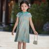 Roupa de Verão 2026 para Meninas: Qipao Leve de Manga Curta, Vestido Chinês Melhorado de Comprimento Médio para Crianças, Roupa Infantil